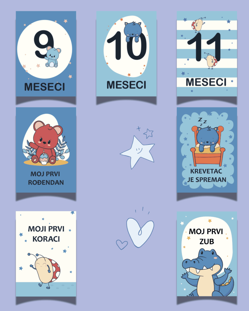 KARTICE ZA SLIKANJE BEBA - SET ZA DEČAKE - Slika 3