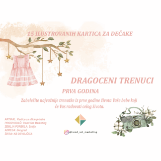 KARTICE ZA SLIKANJE BEBA - SET ZA DEVOJČICE